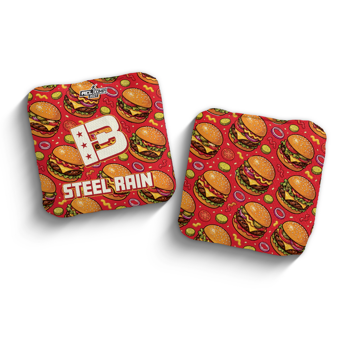 2027 Brotherhood Cornhole Steel Rain "The Burger" Edition ACL Comp Stamped Cornhole Bags