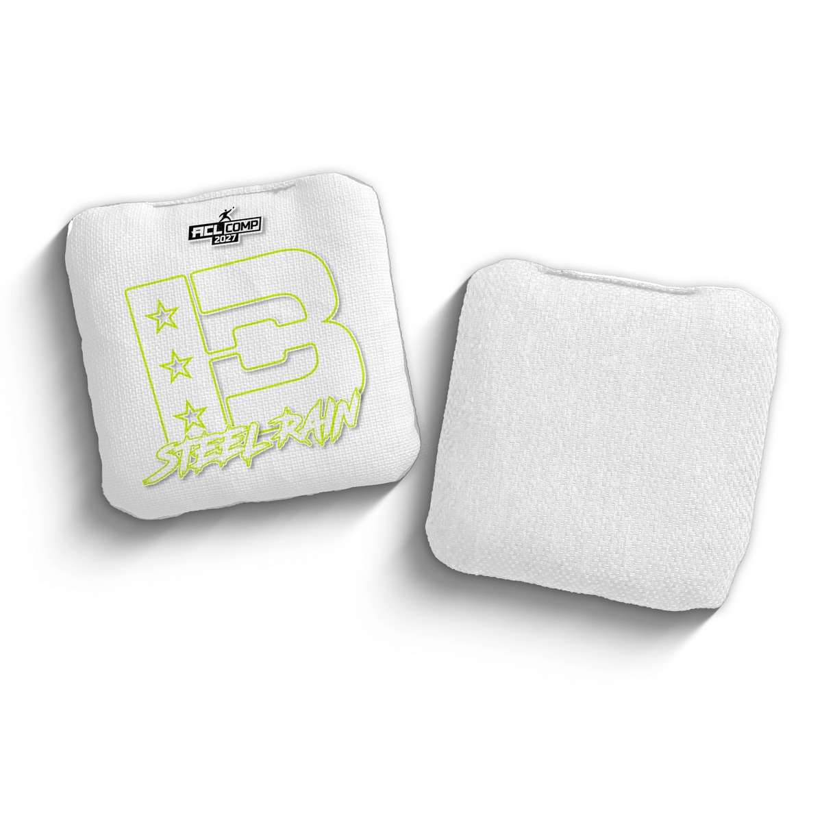 2027 Brotherhood Cornhole Steel Rain White Outline Edition ACL Comp Stamped Cornhole Bags