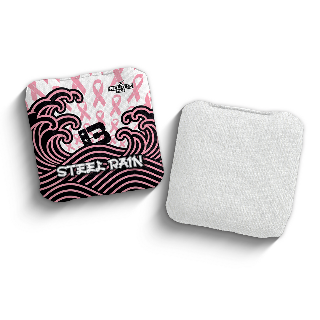 2026 Brotherhood Cornhole Steel Rain Breast Cancer Awareness Japanese Edition ACL Comp Stamped Cornhole Bags
