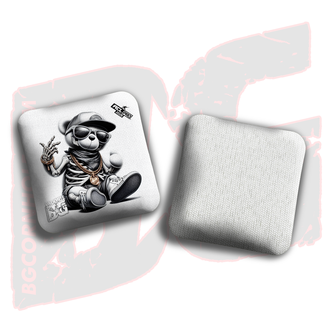 2026 BG Multiple Bag Models "Skeleton Teddy Bear" - ACL Pro Stamped Cornhole Bags - SET OF 4 BAGS