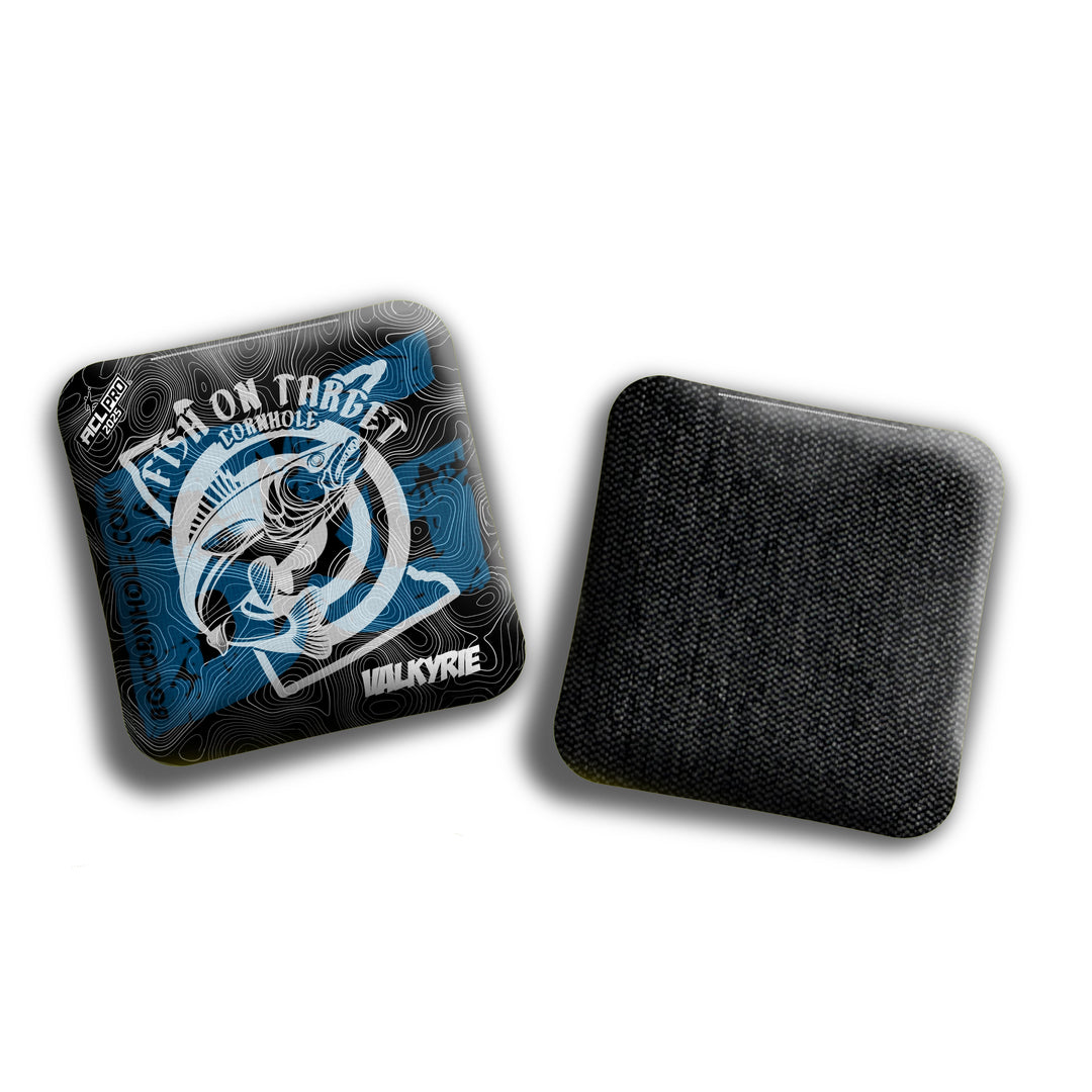 2026 Multiple Bag Models "Fish On Target Ripples” Collab - ACL Pro Stamped Cornhole Bags - SET OF 4 BAGS