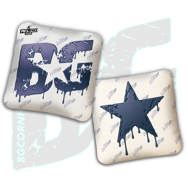 2026 BG Multiple Bag Models "White Liquid Gold" - ACL Pro Stamped Cornhole Bags - SET OF 4 BAGS