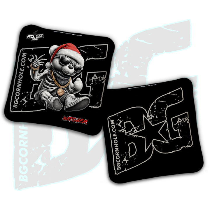 2026 BG Multiple Bag Models "Santa Skeleton Bear" - ACL Pro Stamped Cornhole Bags - SET OF 4 BAGS