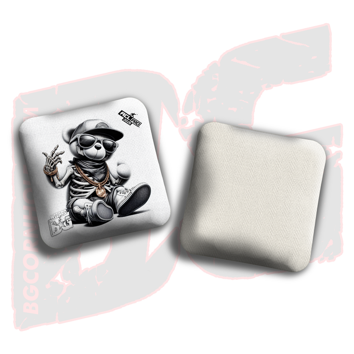 2026 BG Multiple Bag Models "Skeleton Teddy Bear" - ACL Pro Stamped Cornhole Bags - SET OF 4 BAGS