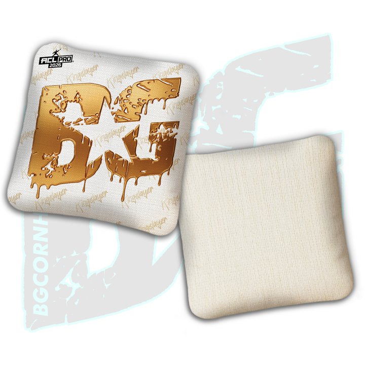 2026 BG Multiple Bag Models "White Liquid Gold" - ACL Pro Stamped Cornhole Bags - SET OF 4 BAGS
