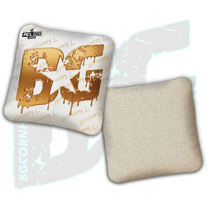 2026 BG Multiple Bag Models "White Liquid Gold" - ACL Pro Stamped Cornhole Bags - SET OF 4 BAGS