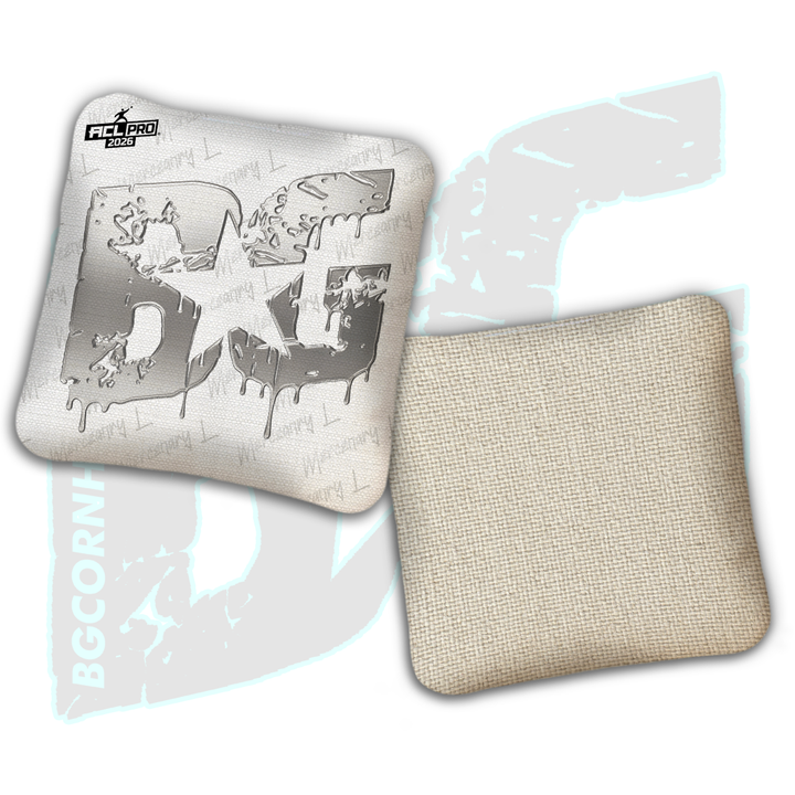 2026 BG Multiple Bag Models "White Liquid Gold" - ACL Pro Stamped Cornhole Bags - SET OF 4 BAGS