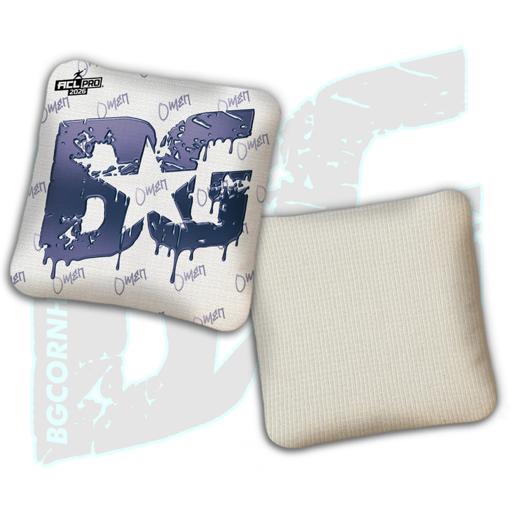 2026 BG Multiple Bag Models "White Liquid Gold" - ACL Pro Stamped Cornhole Bags - SET OF 4 BAGS