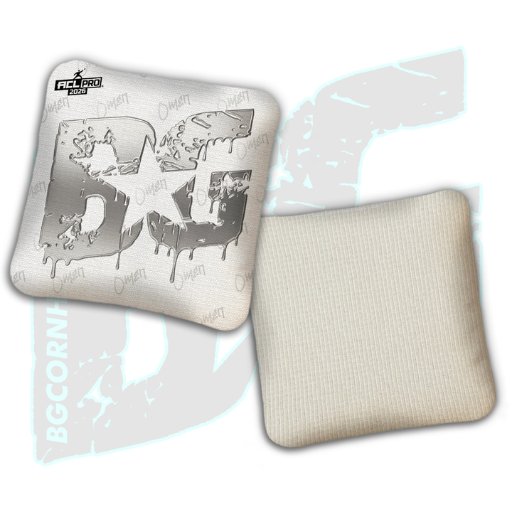 2026 BG Multiple Bag Models "White Liquid Gold" - ACL Pro Stamped Cornhole Bags - SET OF 4 BAGS
