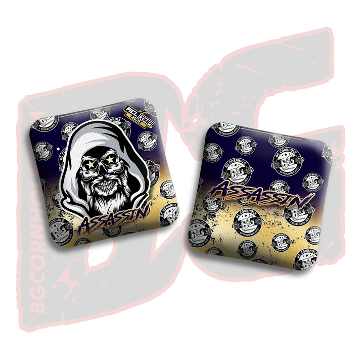 2026 BG Comp Assassin - "Logo Repeat" - ACL Comp Stamped Cornhole Bags - SET OF 4 BAGS