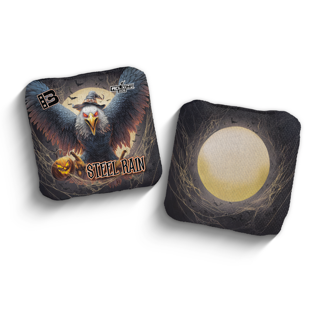 2026 Brotherhood Cornhole Steel Rain Halloween Edition ACL Comp Stamped Cornhole Bags