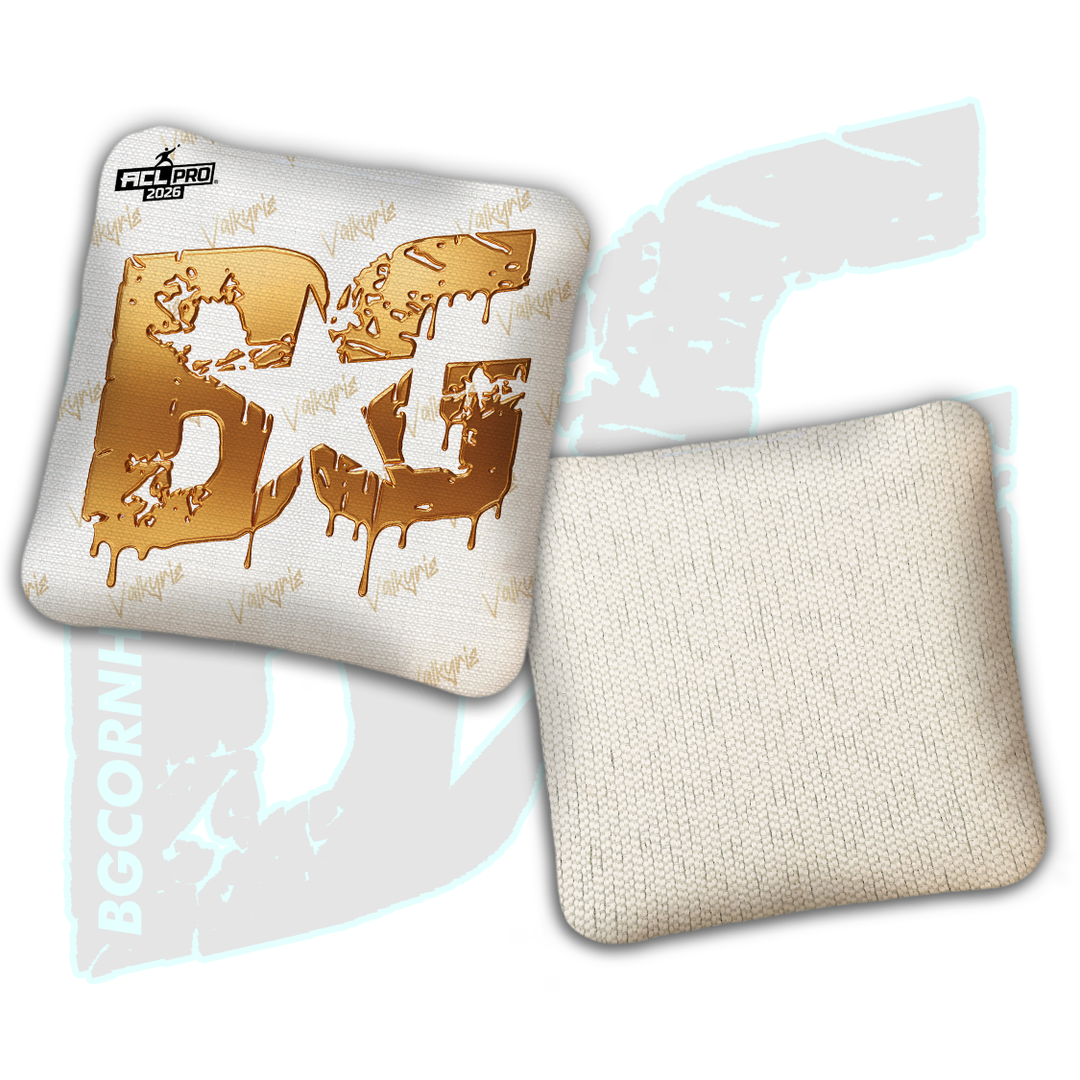 2026 BG Multiple Bag Models "White Liquid Gold" - ACL Pro Stamped Cornhole Bags - SET OF 4 BAGS