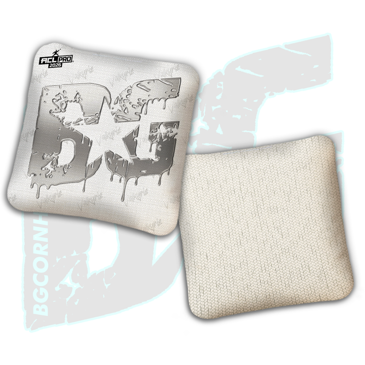 2026 BG Multiple Bag Models "White Liquid Gold" - ACL Pro Stamped Cornhole Bags - SET OF 4 BAGS
