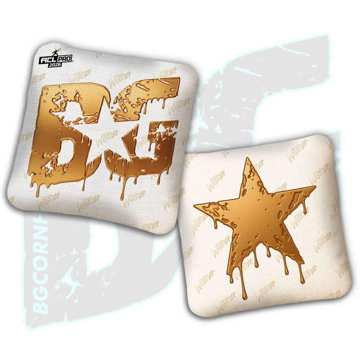 2026 BG Multiple Bag Models "White Liquid Gold" - ACL Pro Stamped Cornhole Bags - SET OF 4 BAGS