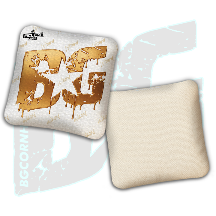 2026 BG Multiple Bag Models "White Liquid Gold" - ACL Pro Stamped Cornhole Bags - SET OF 4 BAGS